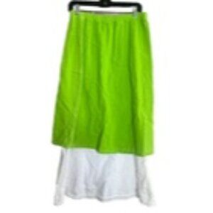 Manta Del Lago Gauze Skirt Women XL Pull On NWT Lot of 2 Beach White Green